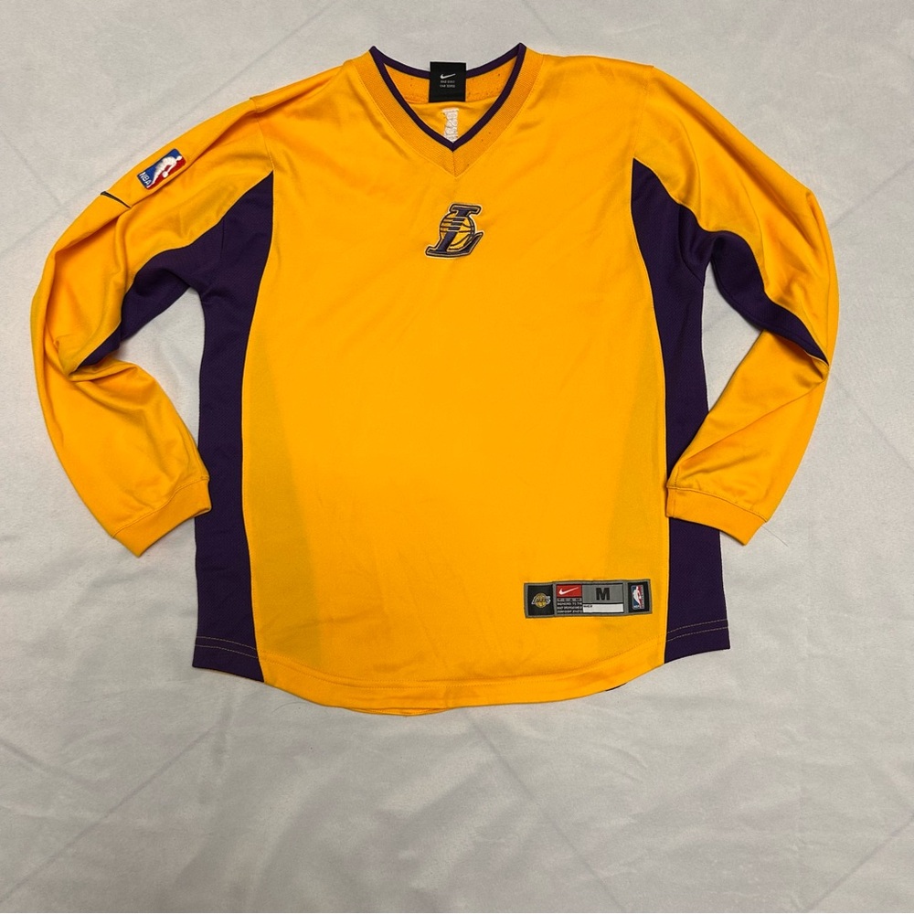 Los Angeles Lakers Nike Warm Up Shooting Shirt Long Sleeve Kobe Shaq NBA M 12/14
